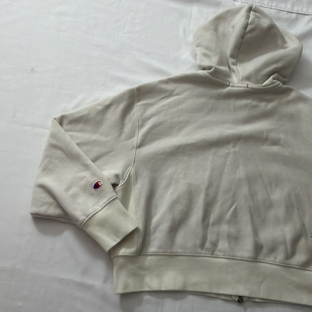 Champion Hoodie Women's Full Double zipup white Logo Size Large Cotton/Polyester - Picture 9 of 16